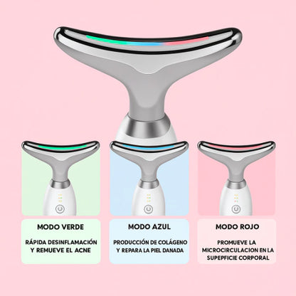 MASAJEADOR DE ROSTRO RECARGABLE CON LUZ LED