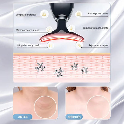MASAJEADOR DE ROSTRO RECARGABLE CON LUZ LED